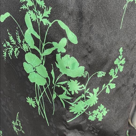 Zara Long Sleeve Black Green Jacquard Floral Print Mini Dress  Size XL - Picture 9 of 13